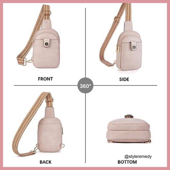 Small Faux Leather Crossbody Bag with Adjustable Strap - Picture 6 of 7